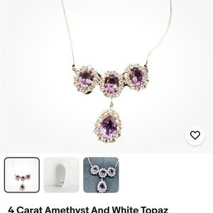 4Kt. Ross, Simmons, amethyst and white topaz pendant set in sterling silver